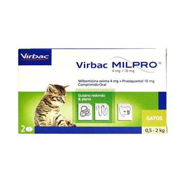 DESPARASITANTE MILPRO 4 MG - 10 MG/0.5 - 2 KG 1 UND