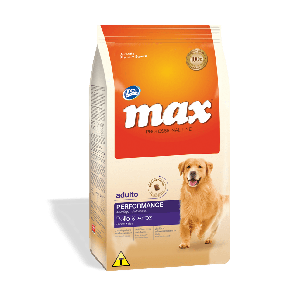 MAX ADULTO PERFORMANCE POLLO X 20 K(PROMO PAGUE 20 LLEVE 22K)