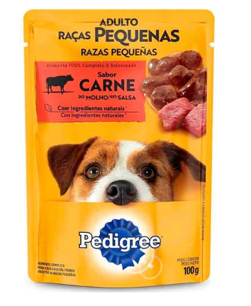PEDIGREE POUCH ADUL RAZA PQÑAS RES 100 G