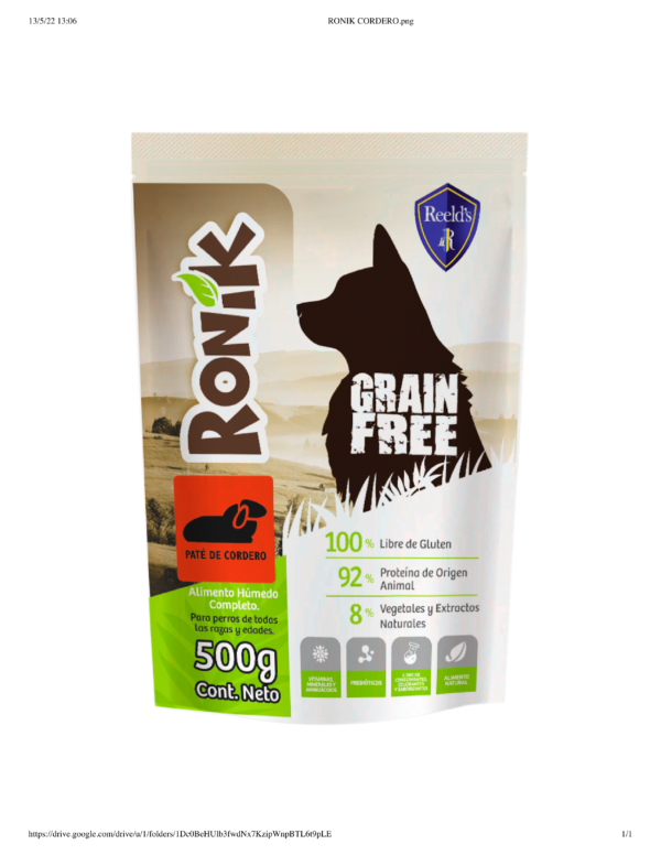 RONIK POUCH CORDERO X 500 GRS