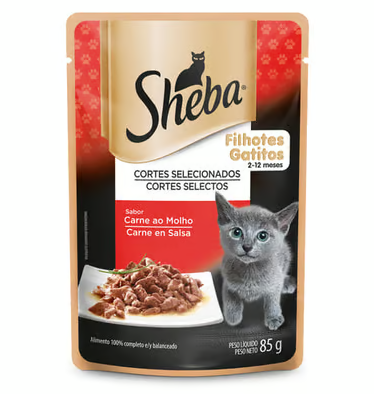 SHEBA POUCH GATITOS CARNE X 85 GR