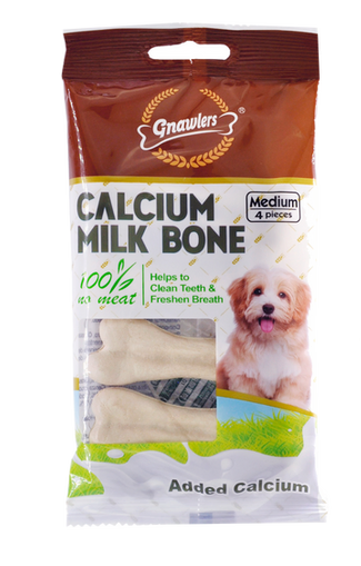 SNACK CALCIUM MILK BONE DE 4'' X 3 UNID