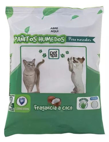 PAÑITOS HUMEDOS PARA MASCOTAS X 10