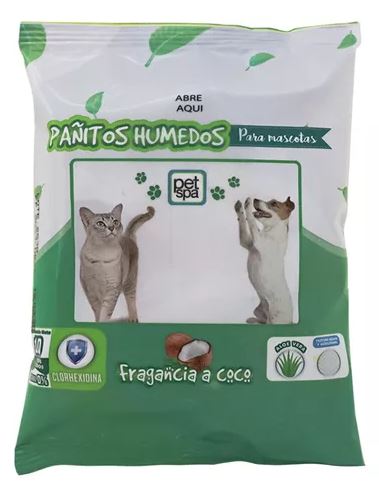 PAÑITOS HUMEDOS PARA MASCOTAS X 10