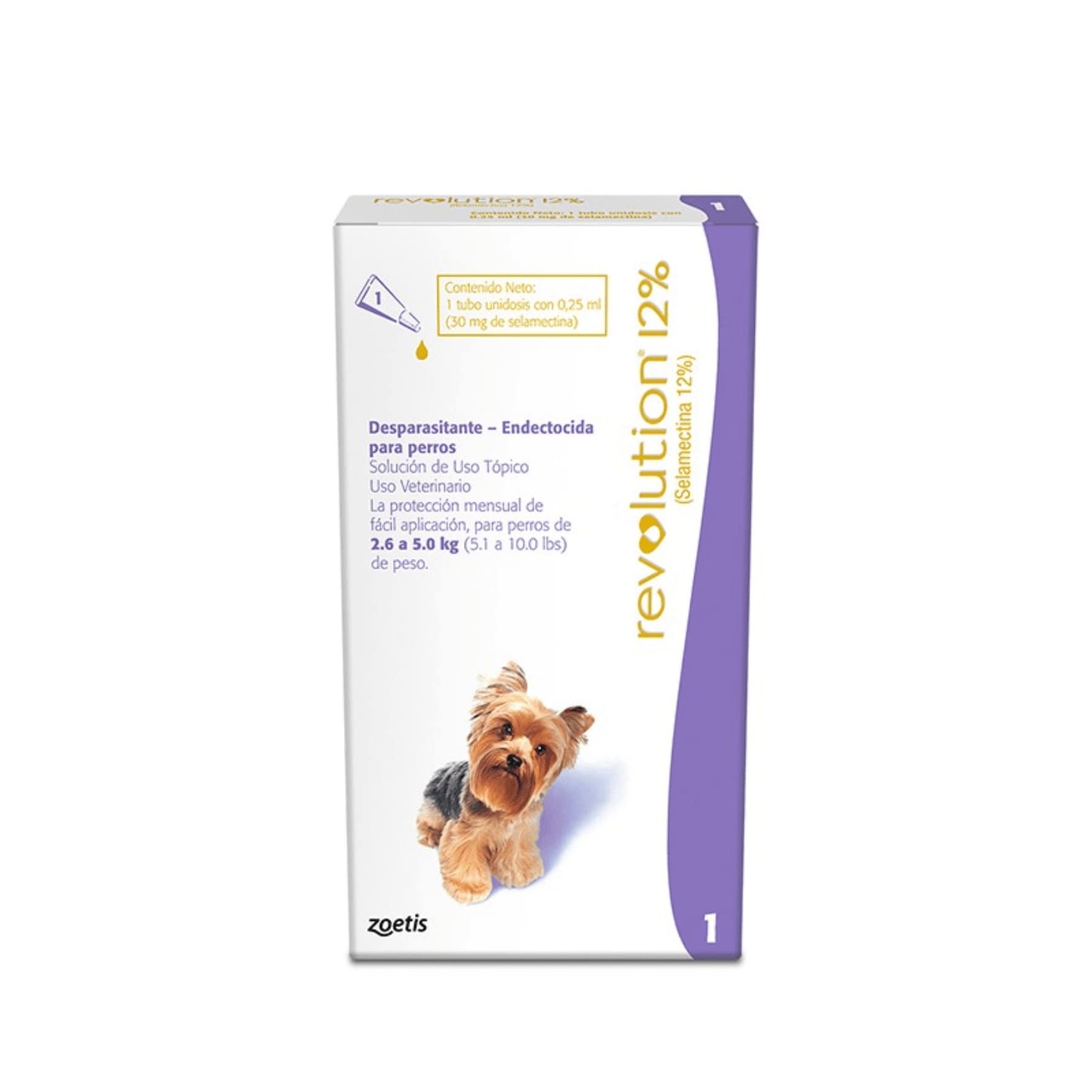 REVOLUTION PERROS X 0.25ML DE 2.6 A 5 KG LILA