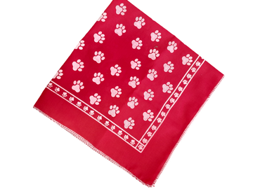 PAÑOLETA CUADRADA ESTAMPADA HUELLAS Y HUESOS REF 1713
