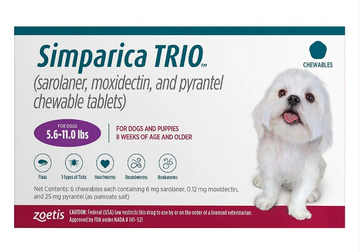 SIMPARICA TRIO PURPLE 2,5 -5 KG 1 TAB