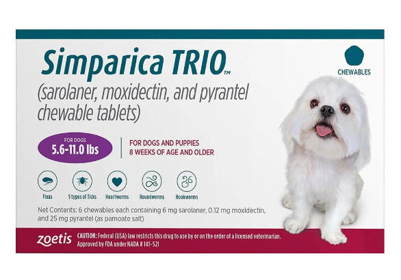 SIMPARICA TRIO PURPLE 2,5 -5 KG 1 TAB
