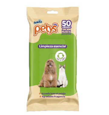 PAÑITOS HUMEDOS PETYS LIMPIEZA ESENCIAL X 50