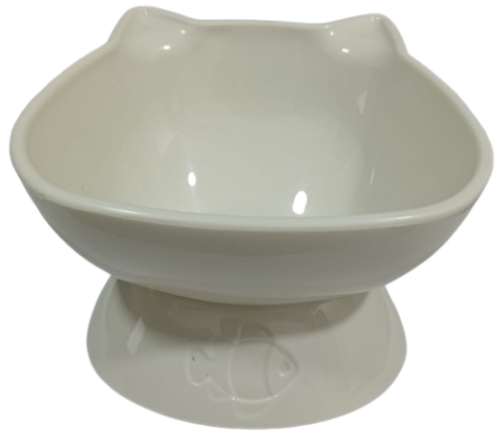 COMEDERO IMPORT ALTO GATITO BASE DETALLE PEZ REF CM-YL-120