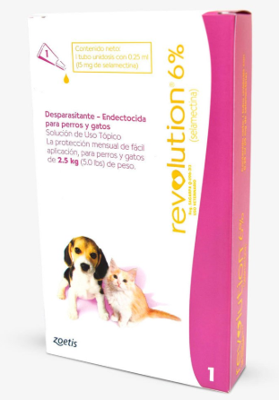 REVOLUTION 6% PERRO Y GATO ROSADO 2.5 KG REF 401009