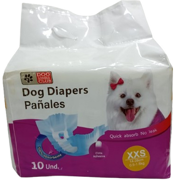 PAÑAL PARA MASCOTAS BOLSA 10 UND TALLA XXS REF CM-HIT-20XXS