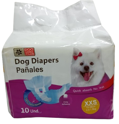 PAÑAL PARA MASCOTAS BOLSA 10 UND TALLA XXS REF CM-HIT-20XXS