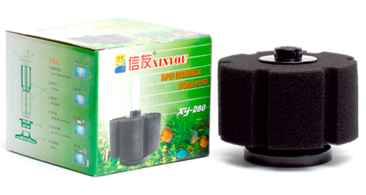 PECES FILTRO DE ESPONJA 12X6.5CM HASTA 150L REF XY-280