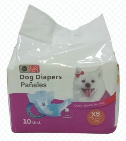 PAÑAL PARA MASCOTAS BOLSA 10UND TALLA XS REF CM-HIT-20S