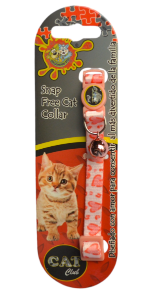 COLLAR IMPORTADO PARA GATO CORAZONES GRANDES REF CM-TLN-3316