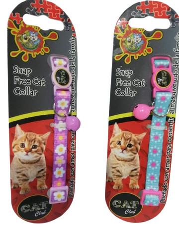 COLLAR IMPORTADO PARA GATO CON FLORES REF CM-TLN