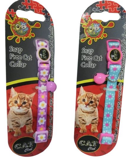 COLLAR IMPORTADO PARA GATO CON FLORES REF CM-TLN