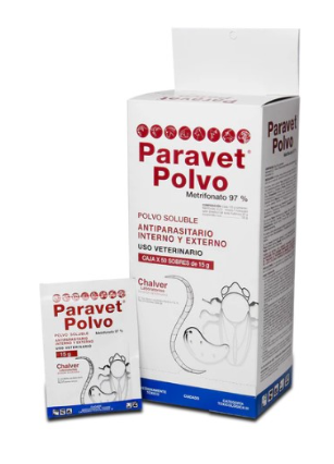 PARAVET SOBRE 15 MG POLVO