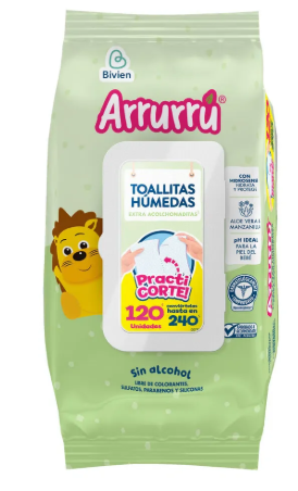 TOALLITAS HUMEDAS ARRURRU ALOE 120 UND