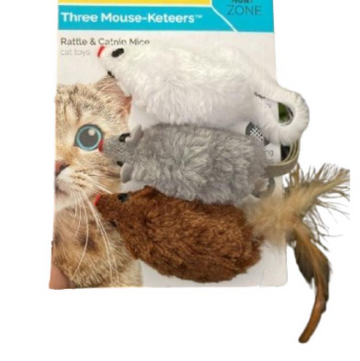 JUGUETE PARA GATO SET X 3 RATONES PRIMOS