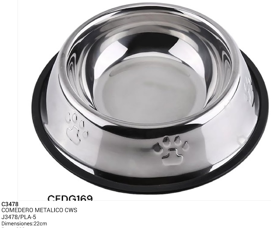 COMEDERO METALICO 16CM REF CWSJ3486/PLA-5