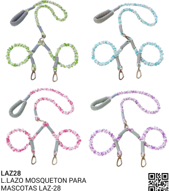 LAZO MOSQUETON PARA MASCOTAS REF LAZ-28