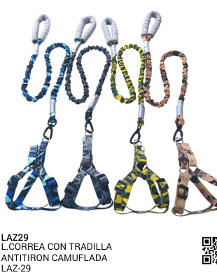 CORREA CON TRADILLA ANTITIRON CAMUFLADA REF LAZ-29