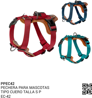 PECHERA PARA MASCOTAS TIPO CUERO T.S REF PEC-42