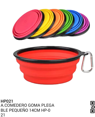 COMEDERO GOMA PLEGABLLE PEQÑO 14 CM HP-021