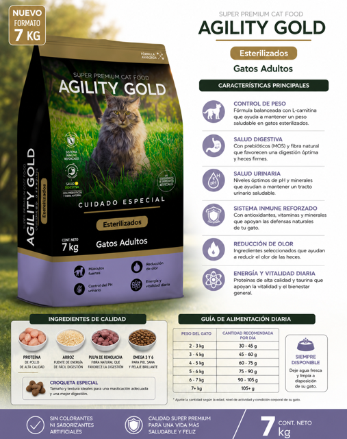 AGILITY GATOS ESTERILIZADOS 7 KG