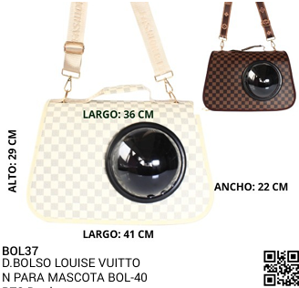BOLSO LOUISE VUITTON PARA MASCOTA REF BOL-40 PTS BROTHERS