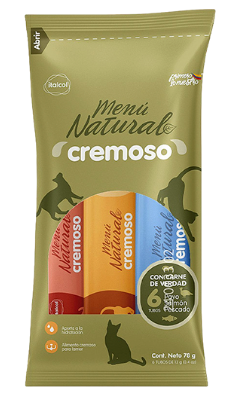 MENU NATURAL CREMOSO GATO SURT 6 SACHETS
