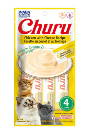 CHURU CAT POLLO-QUESO 56 G X 4UND
