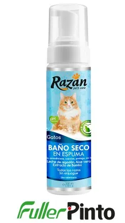 RAZAN BAÑO SECO EN ESPUMA GATOS 200 ML REF 8300