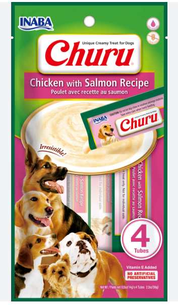 CHURU DOG POLLO -SALMON 4 UND 56 GR REF 29046