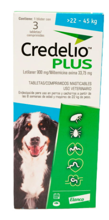 CREDELIO PLUS TAB 900 MG 22-45 KG UND