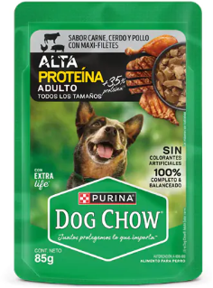 DOG CHOW ALTA PROTEINA ADUL 85G