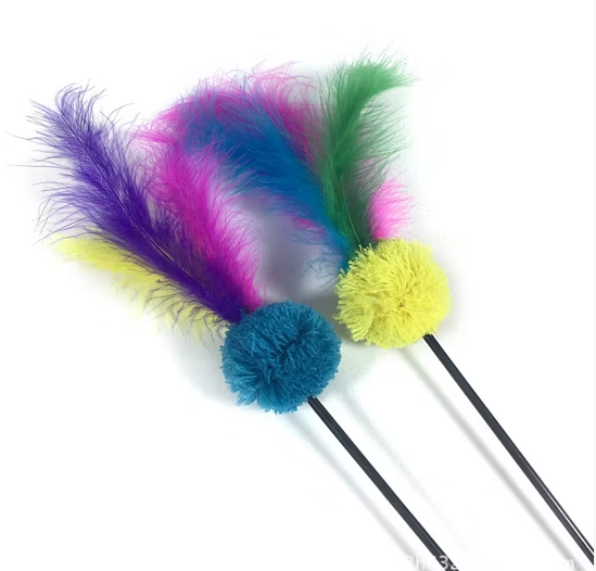 VARA PLASTICA CON PLUMA PARA GATO (REF 225)
