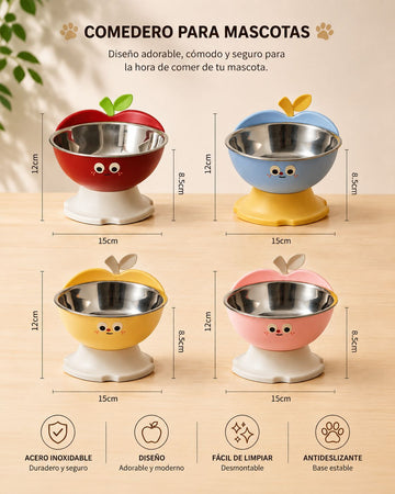 COMEDERO ALTO MANZANA+PLATO METALICO REF:PW-2546