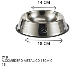 COMEDERO METALICO 18 CM REC C18