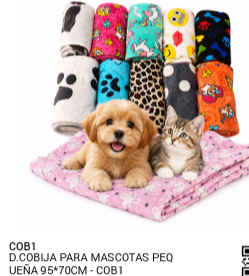COBIJA PARA MASCOTAS PEQUEÑA 95X70 CM -COB1